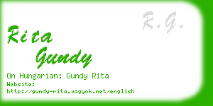 rita gundy business card